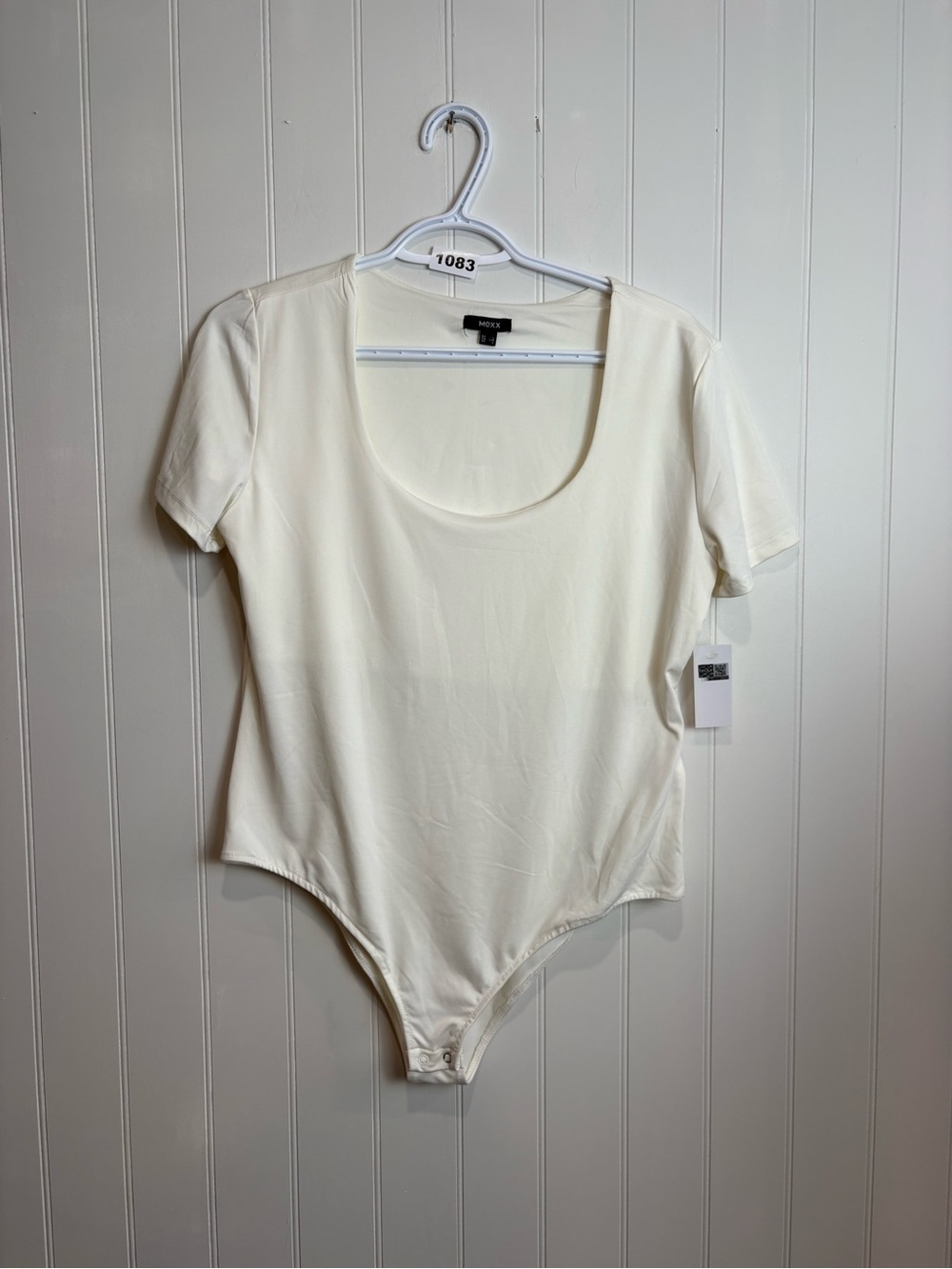 Mexx Cream Scoop Neck Bodysuit Minimalist Soft Girl Capsule Wardrobe L